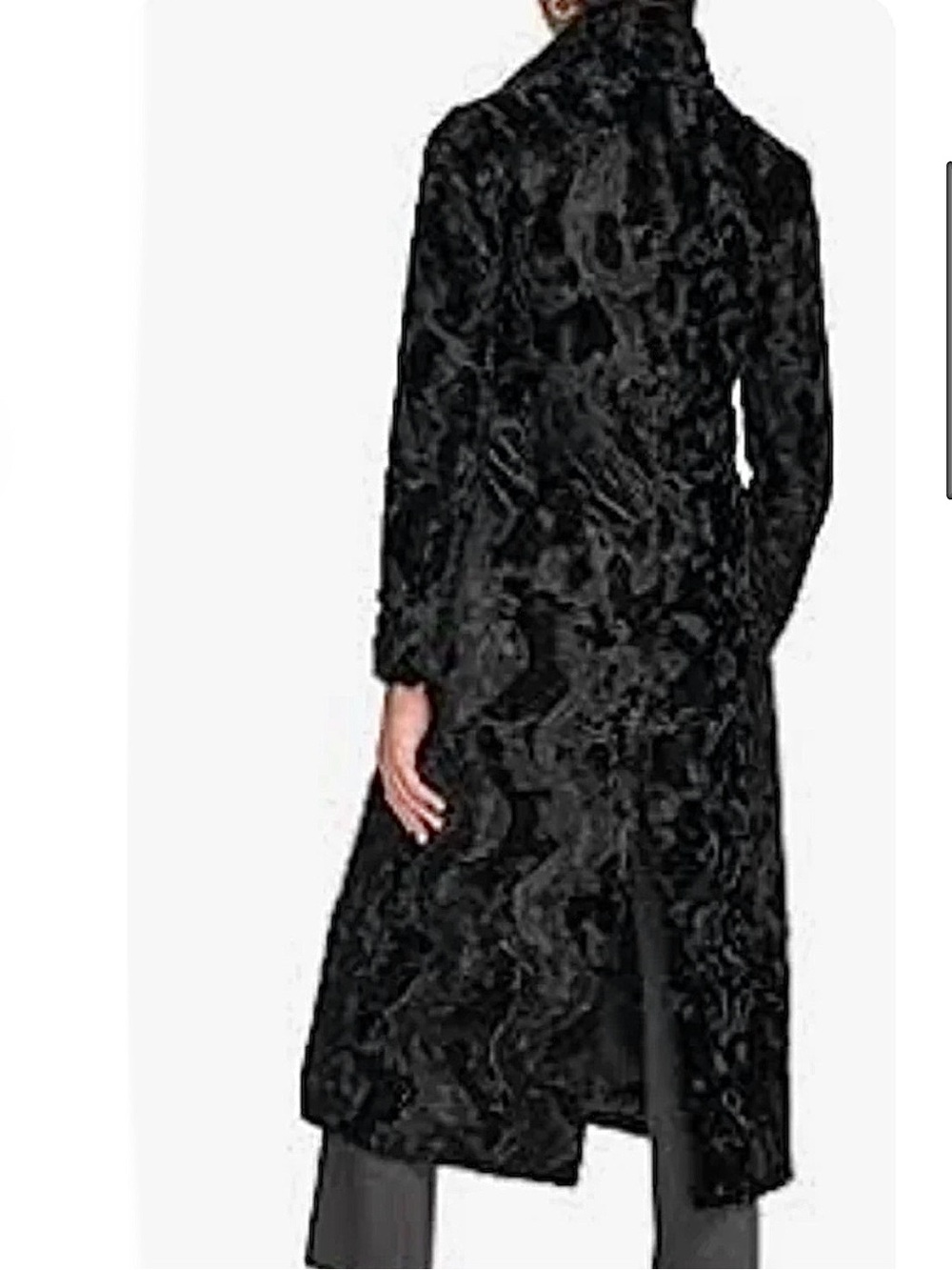 Calvin Klein Velvet Long Walker Coat - Picture 4 of 16